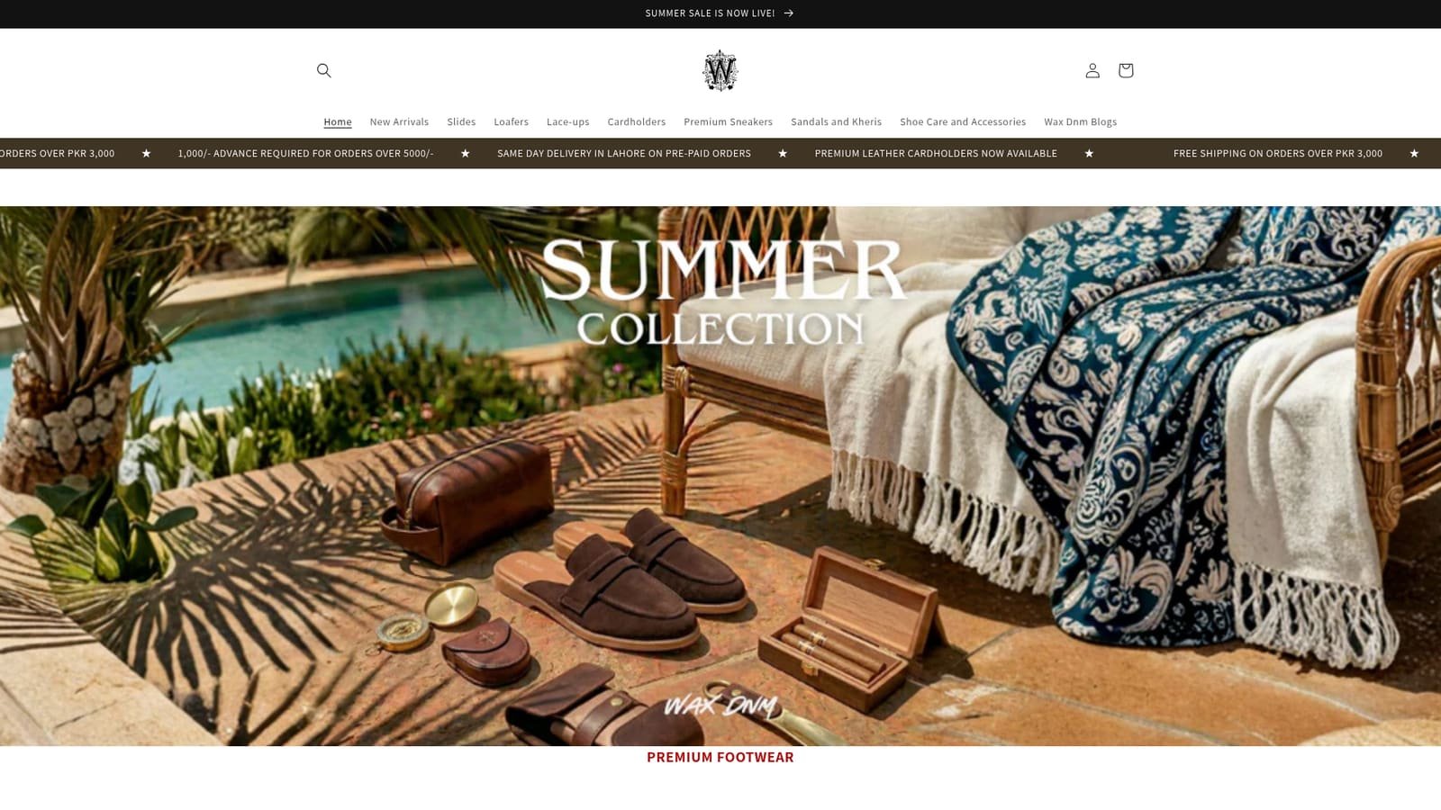 Wax Denim website preview